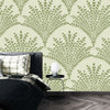 Bouquet of Leaves Wallpaper, Pastel Green Mural, Oversized Custom Size Wall Art, Non-Woven, Non-Adhesive, Modern Wall Paper, Removable