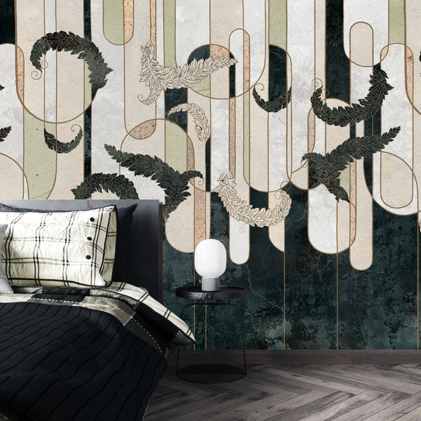 Classic Baroque Wallpaper, Geometric Mural, Oversized Custom Size Wall Art, Non-Woven, Non-Adhesive, Modern Wall Paper, Removable