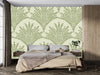 Bouquet of Leaves Wallpaper, Pastel Green Mural, Oversized Custom Size Wall Art, Non-Woven, Non-Adhesive, Modern Wall Paper, Removable