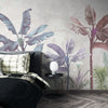 Soft Color Tropical Leaves Wallpaper, Banana Trees Mural, Oversized Custom Size Wall Art, Non-Woven, Non-Adhesive, Modern Wall Paper, Removable
