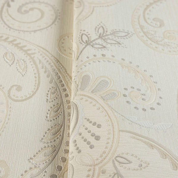 Beige Elegant Damask 3D Embossed Wallpaper, Textured Luxury Wallpaper - Walloro High End Wallcoverings & More