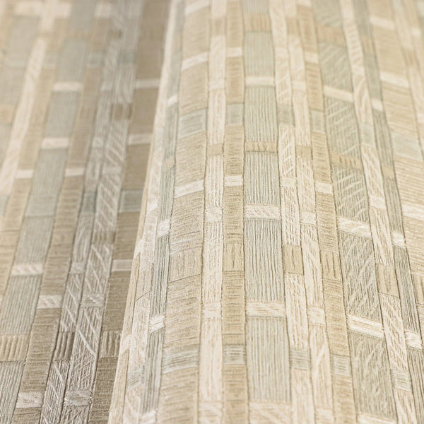 Beige Realistic Basket Weave Wallpaper, 3D Deep Embossed Premium Wallcovering - Walloro High End Wallcoverings & More