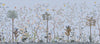 Blue Botanical Wall Mural, Butterfly Flowers Chinoiserie Wallpaper, Nature Theme Custom Size Wall Covering, Non-Woven, Non-Pasted, Removable, Washable - Walloro High End Wallcoverings & More