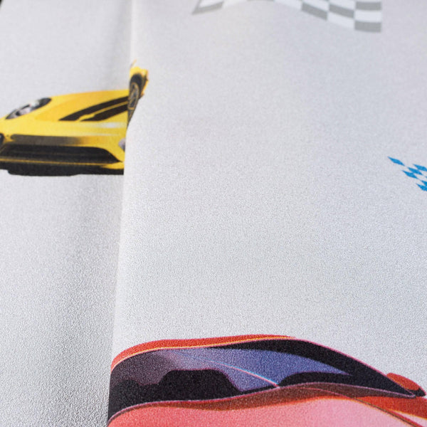Boys Car Themed Textured Wallpaper, Boys Bedroom Wall Paper, Nursery Wallpaper, 114 sq ft, Cars Wall Decor, Kids Room Wallpaper, White - Walloro High End Wallcoverings & More