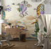 Colorful Balloons Wallpaper, Airplanes Mural, Oversized Custom Size Wall Art, Non-Woven, Non-Adhesive, Modern Wall Paper, Removable
