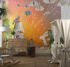Christmas Tree, Snowman Wallpaper, Children, Animals Mural, Oversized Custom Size Wall Art, Non-Woven, Non-Adhesive, Modern Wall Paper, Removable