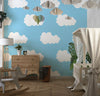 Cloud Wallpaper, Seamless Pattern Mural, Oversized Custom Size Wall Art, Non-Woven, Non-Adhesive, Modern Wall Paper, Removable