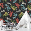 Cartoon Dinosaurs Wallpaper, Seamless Pattern Mural, Oversized Custom Size Wall Art, Non-Woven, Non-Adhesive, Modern Wall Paper, Removable