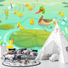 Duck Family Wallpaper, Lake Mural, Oversized Custom Size Wall Art, Non-Woven, Non-Adhesive, Modern Wall Paper, Removable