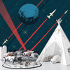 Space Wallpaper, Retro Future Style Mural, Oversized Custom Size Wall Art, Non-Woven, Non-Adhesive, Modern Wall Paper, Removable