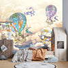 Colorful Balloons Wallpaper, Airplanes Mural, Oversized Custom Size Wall Art, Non-Woven, Non-Adhesive, Modern Wall Paper, Removable