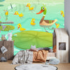 Duck Family Wallpaper, Lake Mural, Oversized Custom Size Wall Art, Non-Woven, Non-Adhesive, Modern Wall Paper, Removable