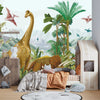 Dino World Wallpaper, Palms Mural, Oversized Custom Size Wall Art, Non-Woven, Non-Adhesive, Modern Wall Paper, Removable
