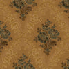 Brown Floral Embossed Wallpaper, Turquoise Flowers Home Wall Decor, Aesthetic Wallpaper, Textured Wallcovering Non-Adhesive and Non-Peel and Stick - Walloro High End Wallcoverings & More