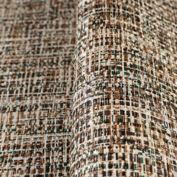 Brown Green Basket Weave Woven Textile Wallpaper, Beige, Blue Realistic 3D Textured Fabric Linen Multi-Color Wallcovering - Walloro High End Wallcoverings & More