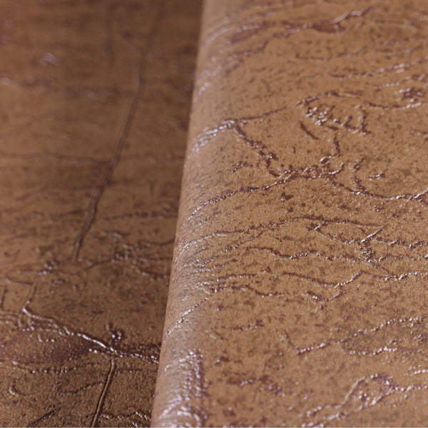 Brown Luxury Leather Look Faux Wallpaper, 3D Embossed textured, Metallic rustic Patterns Decor - Walloro High End Wallcoverings & More