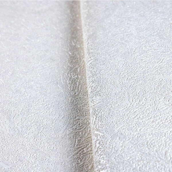 Chic 3D Embossed Wallpaper, Off White Glittering Solid Color Modern Wall Paper for Home and Commercial Use, Non-Woven - Walloro High End Wallcoverings & More