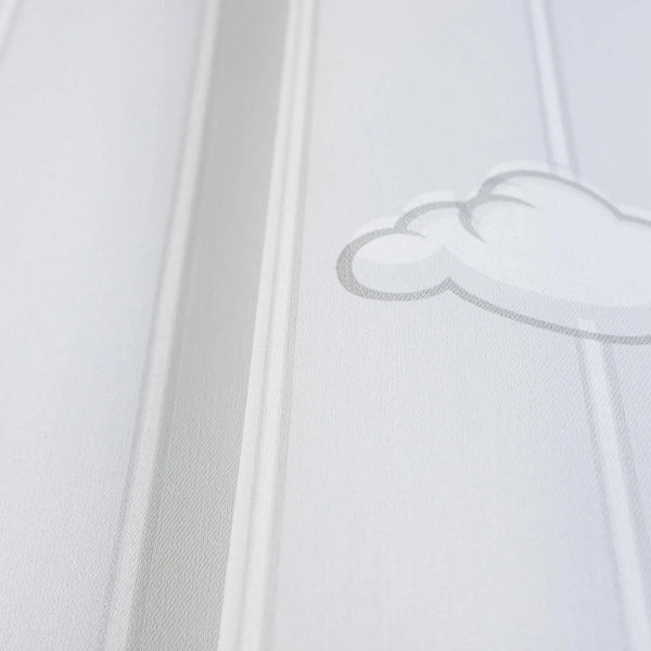 Clouds Kids Room Textured Wallpaper, Light Colors, Boys Girls Bedroom Wallpaper, Nursery Wallpaper, 114 sq ft Roll, Kids Bathroom Wallpaper - Walloro High End Wallcoverings & More