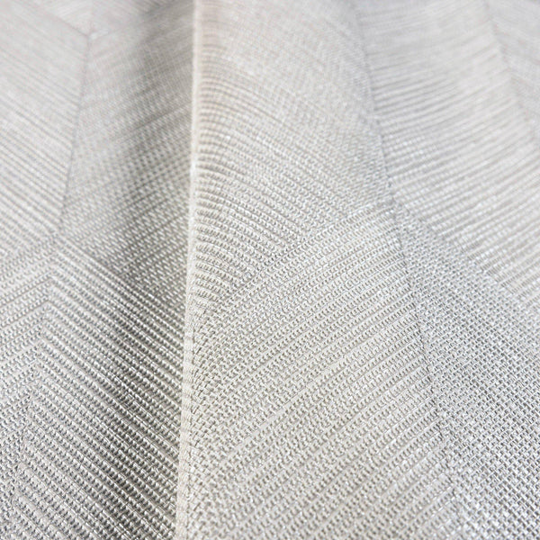 Contemporary 3D Embossed Geometric Wallpaper, Off White Modern Chevron Herringbone Shapes Wallcovering, Sturdy, Large 177 sq ft Roll - Walloro High End Wallcoverings & More