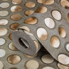Contemporary Circles Geometric Wallpaper, Rich Textured Embossed Wallcovering, Traditional, Brown Neutral Colors, Extra Large 114 sq ft Roll - Walloro High End Wallcoverings & More
