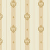 Cream Ornate Striped Wallpaper, Deep Embossed Regal Vintage Damask Wallcovering - Walloro High End Wallcoverings & More