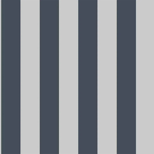 Dark Blue Timeless Bold Striped Wallpaper, Flocked Textured Velvet Feeling Thick Lines Wallcovering - Walloro High End Wallcoverings & More