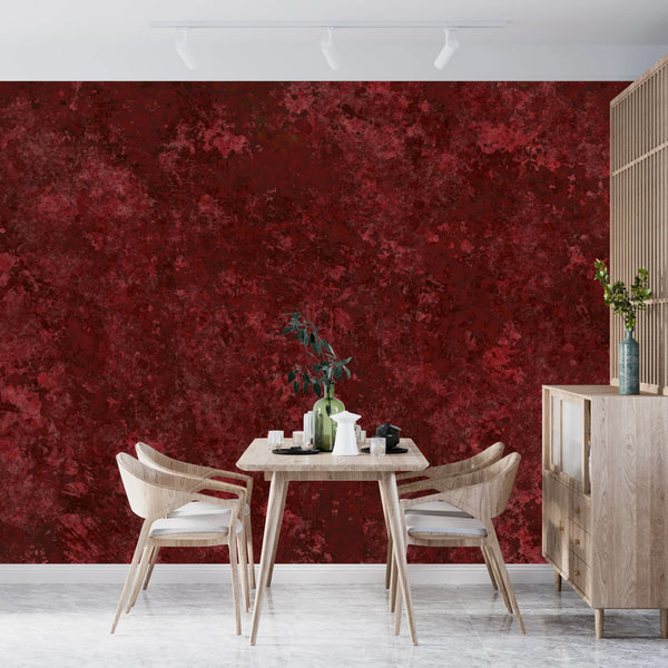 Red Burgundy Wallpaper, Leather Effect Watercolor Mural, Oversized Custom Size Wall Art, Non-Woven, Non-Adhesive, Modern Wall Paper, Removable