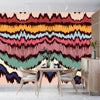 Colorful Wave Ikat Wallpaper, Seamless Pattern Mural, Oversized Custom Size Wall Art, Non-Woven, Non-Adhesive, Modern Wall Paper, Removable