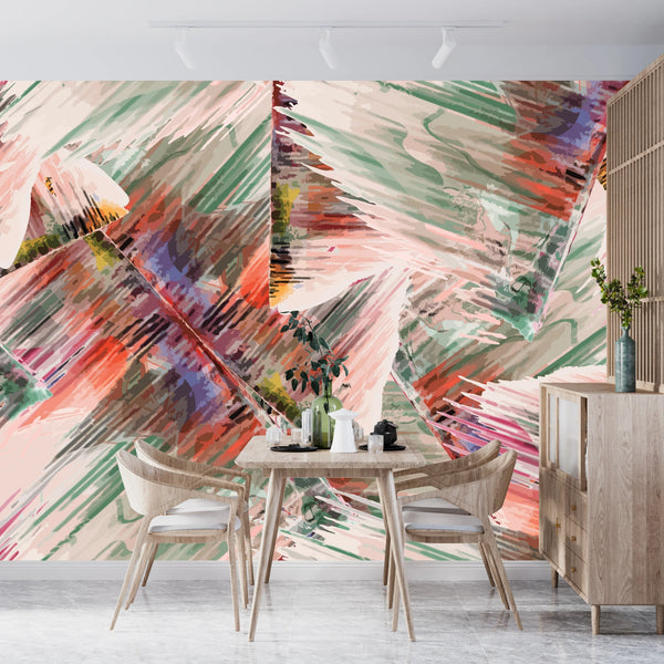 Paint Strokes Wallpaper, Seamless Pattern Mural, Oversized Custom Size Wall Art, Non-Woven, Non-Adhesive, Modern Wall Paper, Removable
