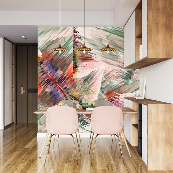 Paint Strokes Wallpaper, Seamless Pattern Mural, Oversized Custom Size Wall Art, Non-Woven, Non-Adhesive, Modern Wall Paper, Removable