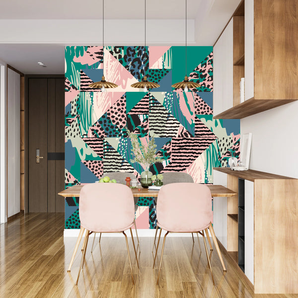 Animal Prints Wallpaper, Seamless Pattern Mural, Oversized Custom Size Wall Art, Non-Woven, Non-Adhesive, Modern Wall Paper, Removable