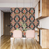 Ikat Tribal Ethnic Wallpaper, Seamless Pattern Mural, Oversized Custom Size Wall Art, Non-Woven, Non-Adhesive, Modern Wall Paper, Removable