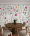 Watercolor Floral Wallpaper, Seamless Pattern Mural, Oversized Custom Size Wall Art, Non-Woven, Non-Adhesive, Modern Wall Paper, Removable