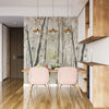 Brown Floral Wallpaper, Trees Mural, Oversized Custom Size Wall Art, Non-Woven, Non-Adhesive, Modern Wall Paper, Removable