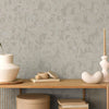 Distressed Worn Wallpaper, Tan 3D Embossed Textured Weathered Solid Color Wallcovering, Abstract Contemporary Home Commercial Interior Wall Design - Walloro High End Wallcoverings & More