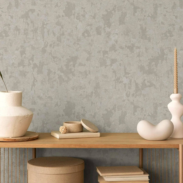 Distressed Worn Wallpaper, Tan 3D Embossed Textured Weathered Solid Color Wallcovering, Abstract Contemporary Home Commercial Interior Wall Design - Walloro High End Wallcoverings & More