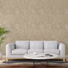 Elegant Beige Striped Embossed Wallpaper, Non-Adhesive - 113 sq ft - Walloro High End Wallcoverings & More