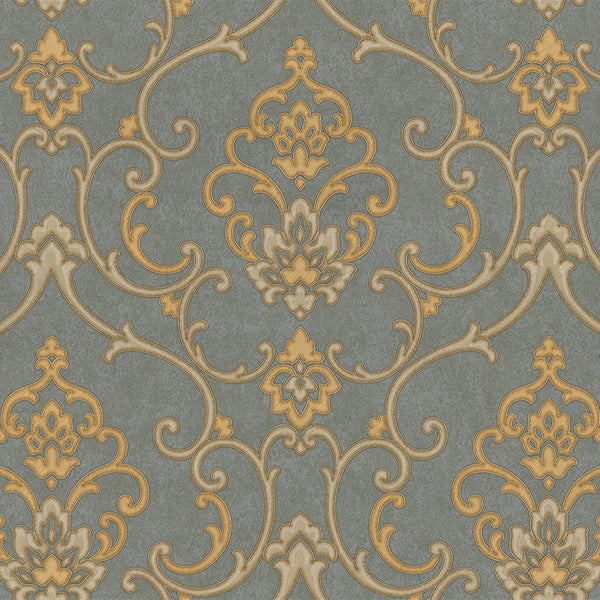 Elegant Damask Embossed Wallpaper, 3D Textured Wallcovering, Traditional, Neutral Gold, Extra Large 114 sq ft Roll, Luxury, Washable, Decor - Walloro High End Wallcoverings & More