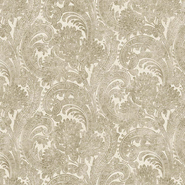 Elegant Paisley Washed Effect Wallpaper, Rich Textured Wallcovering, Traditional, Extra Large 114 sq ft Roll, Washable, Home Wall Decor - Walloro High End Wallcoverings & More