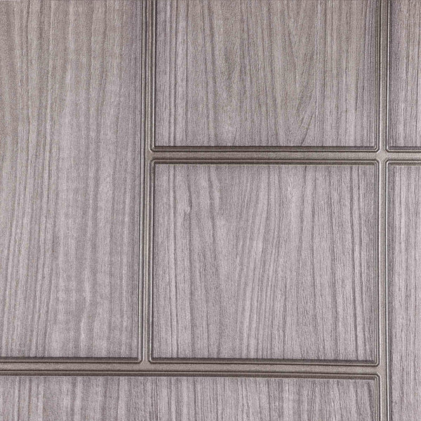 Elegant Wood Pattern 3D Embossed Wallpaper, Gray Color Farmhouse Lodge Realistic Wood Plank Textured Wall Covering - Walloro High End Wallcoverings & More