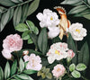 Floral Wall Mural, Green Peony Flower Parrot Wall Mural Art, Big Size Customizable Bird Theme, Non-Adhesive, Removable Wallpaper, Black, Washable, Home Interior Decor Wall Art - Walloro High End Wallcoverings & More