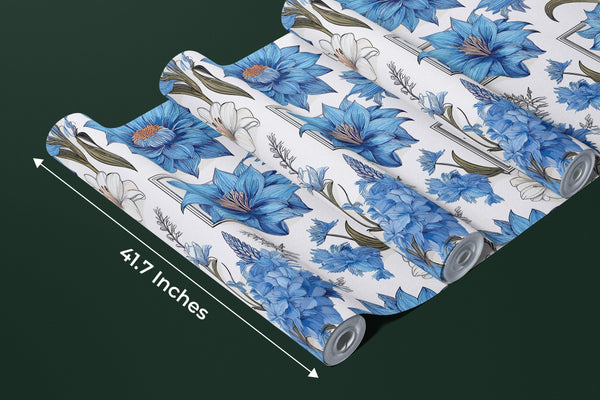Artful Floral, Borders Wallpaper, Seamless Pattern Mural, Oversized Custom Size Wall Art, Non-Woven, Non-Adhesive, Modern Wall Paper, Removable