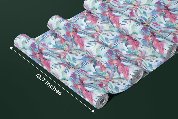 Colorful Tie Dye Shibori Wallpaper, Seamless Pattern Mural, Oversized Custom Size Wall Art, Non-Woven, Non-Adhesive, Modern Wall Paper, Removable