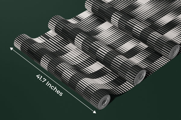 Line Halftone Gradient Wallpaper, Seamless Pattern Mural, Oversized Custom Size Wall Art, Non-Woven, Non-Adhesive, Modern Wall Paper, Removable