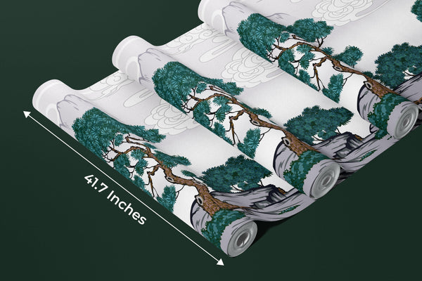 Chinese Painting Wallpaper, Classic Landscape Mountains Mural, Oversized Custom Size Wall Art, Non-Woven, Non-Adhesive, Modern Wall Paper, Removable