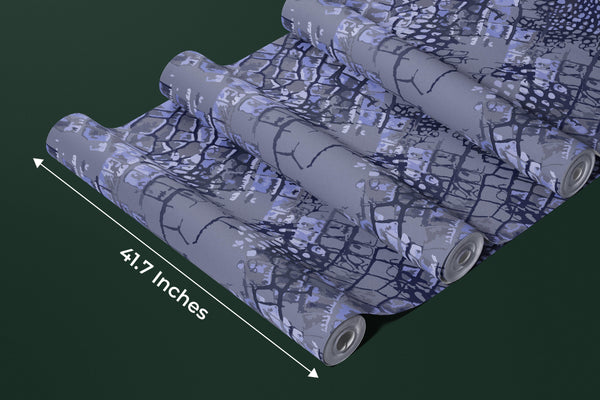 Purple Crocodile Skin Wallpaper, Seamless Pattern Mural, Oversized Custom Size Wall Art, Non-Woven, Non-Adhesive, Modern Wall Paper, Removable