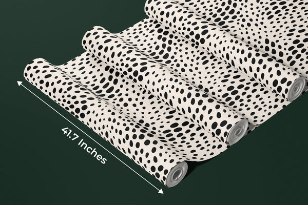 Abstract Dot Waves Wallpaper, Seamless Pattern Mural, Oversized Custom Size Wall Art, Non-Woven, Non-Adhesive, Modern Wall Paper, Removable