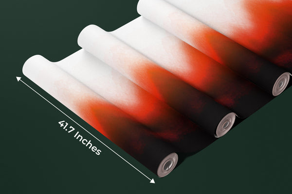 Ink Painting Dark Fire Wallpaper, Traditional Japanese Mural, Oversized Custom Size Wall Art, Non-Woven, Non-Adhesive, Modern Wall Paper, Removable