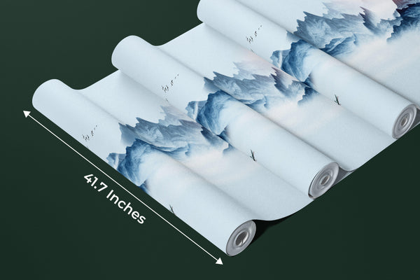 Beautiful Nature Wallpaper, Big Mountains Mural, Oversized Custom Size Wall Art, Non-Woven, Non-Adhesive, Modern Wall Paper, Removable
