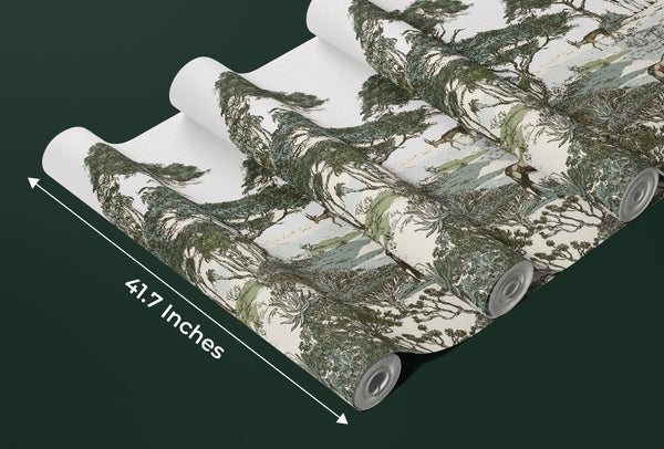 Safari Panaroma Wallpaper, Seamless Wildlife Mural, Oversized Custom Size Wall Art, Non-Woven, Non-Adhesive, Modern Wall Paper, Removable